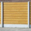 Stained Shiplap Horizontal Panel in Concrete Posts and with Gravel Board